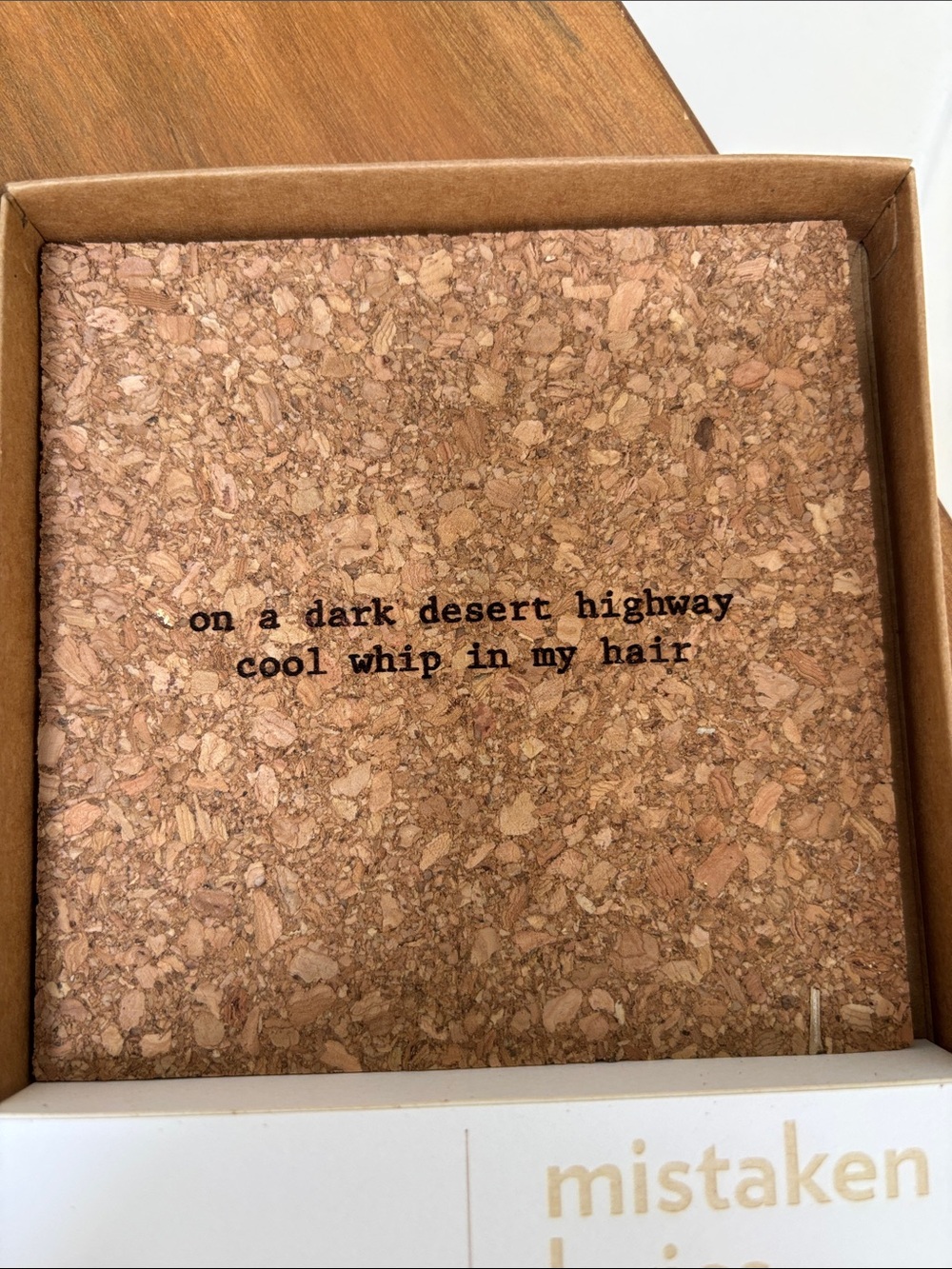 Mistaken Lyrics Cork Coasters - Set of Six - Picture 5 of 7